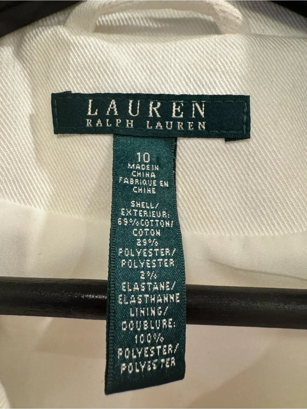 Ralph Lauren White Denim Moto Jacket. Size 10 - Picture 5 of 11